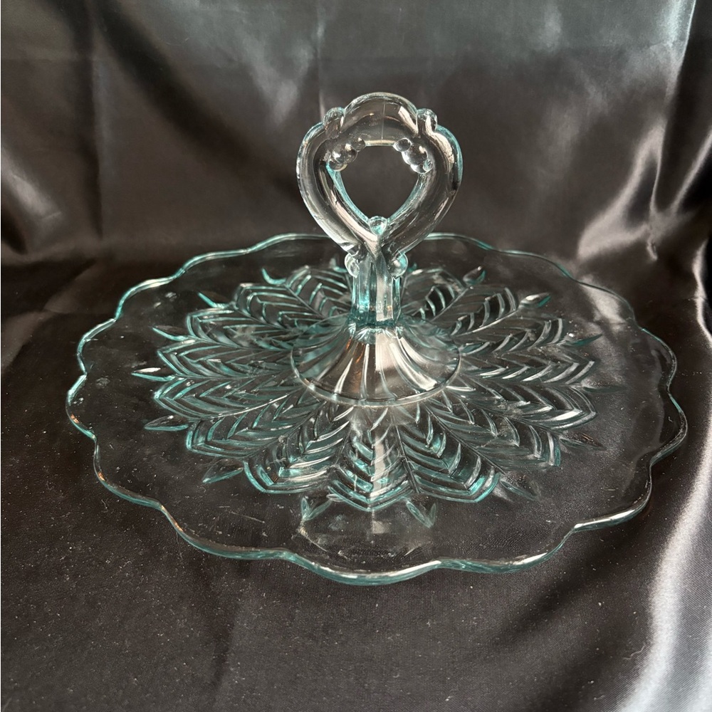 Vintage Jeanette Glass Serving Tray with Handle